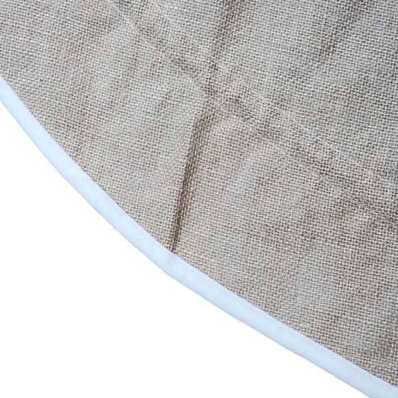 Jute Reversible Christmas Tree‎ Skirt 56.5 in Beige Cream Neutrals Burlap Prima - Picture 7 of 10